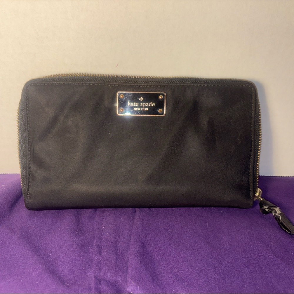 Kate Spade Black Zip-Around Wallet Black